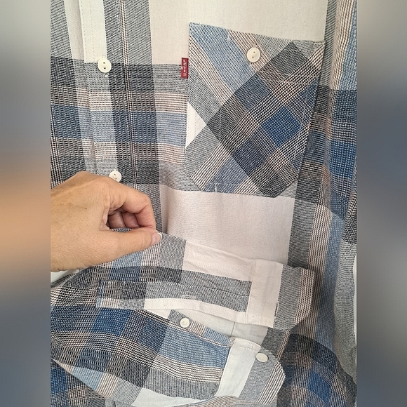 Levi's Men's Blue Plaid Shirt Size XXL NWOT - Picture 8 of 10